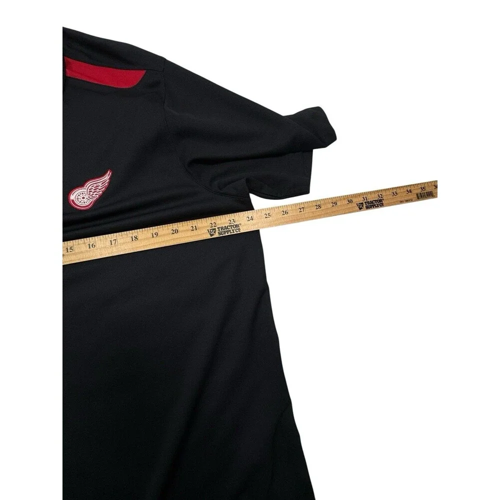 Reebok Center Ice Detroit Red Wings NHL Black Performance Polo Shirt Men’s XL